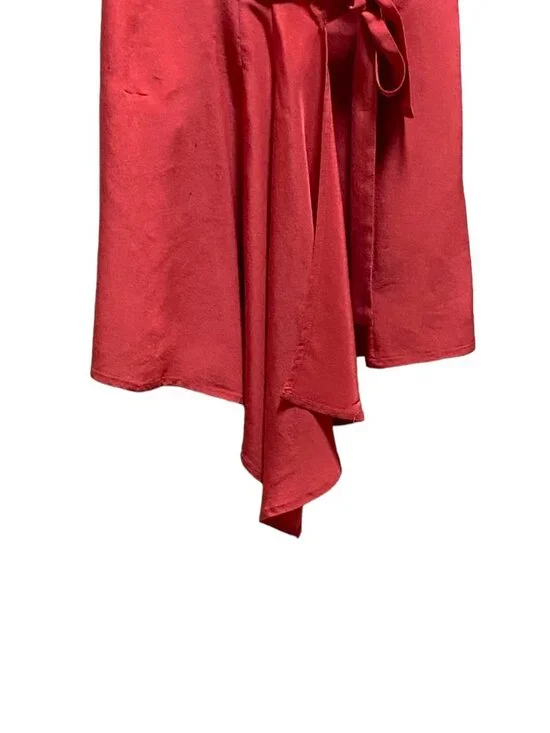 Anthropologie Fei Silk Wrap Top Terracotta Size 2 Minimalist Coastal Summer Boho - Picture 7 of 13